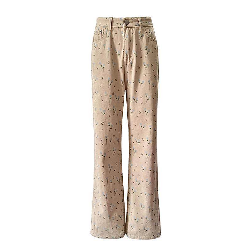 Retro Loose Wide-leg Pants Straight Jeans For Women - Mubimart