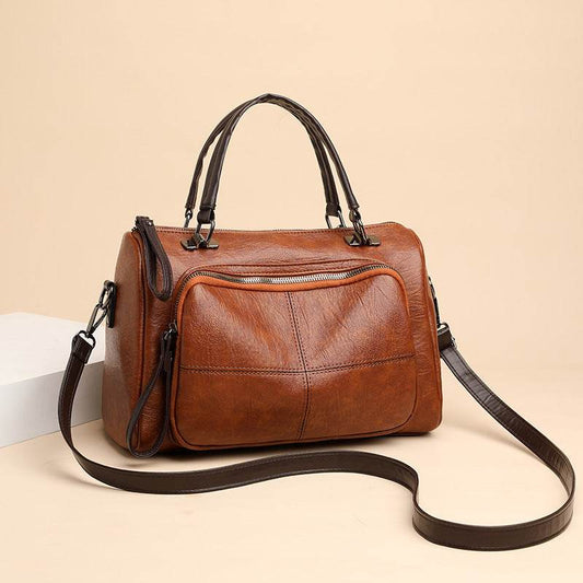 Women New Soft PU Leather Handbag Large Capacity Crossbody Bag - Mubimart