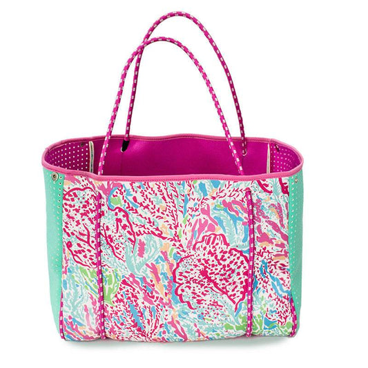 Coral Beach Bag Neoprene Beach Bag - Mubimart
