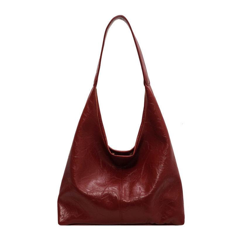 Fashion Womens Shoulder Bag Vintage Designer Large Capacity Casual Tote Bag Autumn And Winter Fashion Handbag - Mubimart