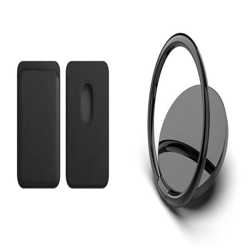 Magnetic Leather Card Holder Holder - Mubimart