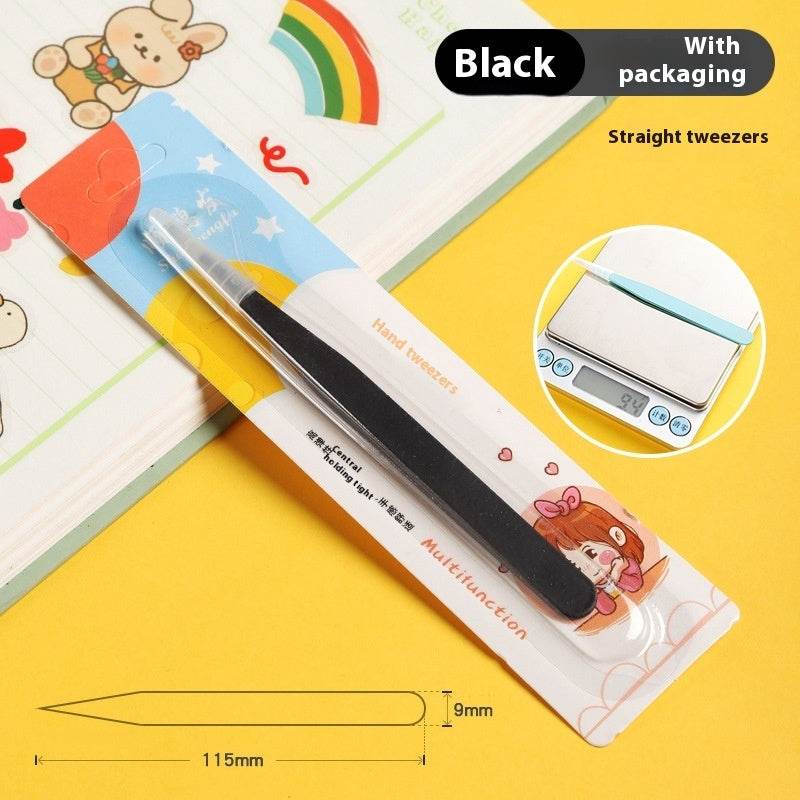 Hand Account Tweezers Stainless Steel Color DIY Elbow Clip Hand Tool Goo Card Tweezers - Mubimart