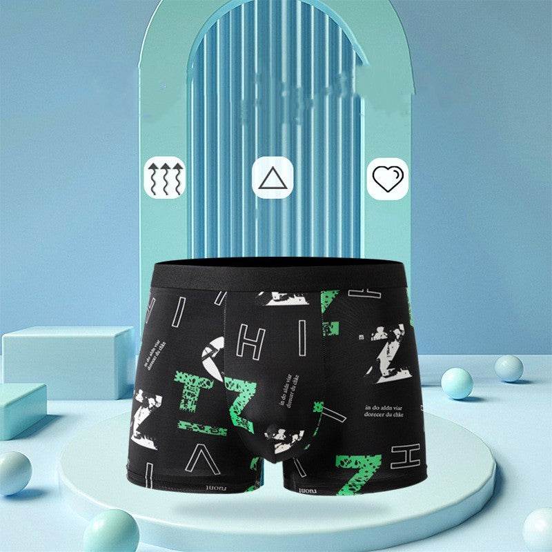 Men's Printed Ice Silk Breathable Boxers - Mubimart