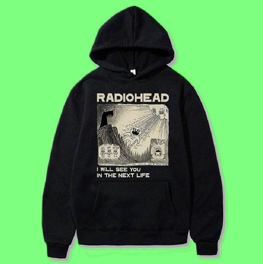 Vintage Radiohead Hoodie Men Fashion Oversized Hoodies - Mubimart