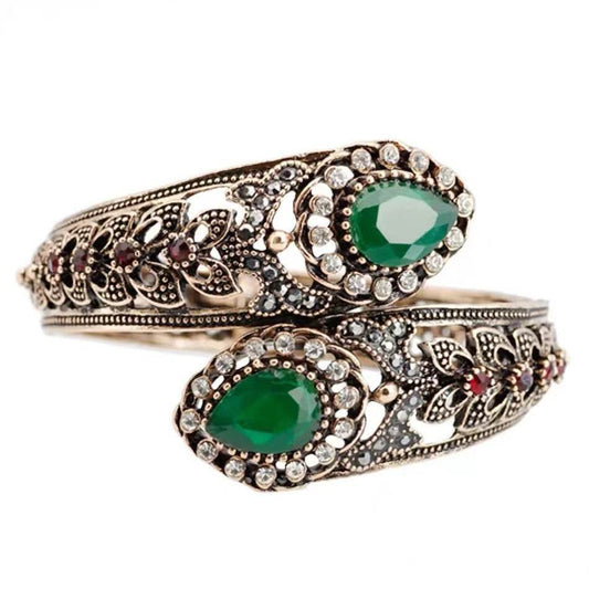 European And American Retro Alloy Gemstone Bracelet - Mubimart