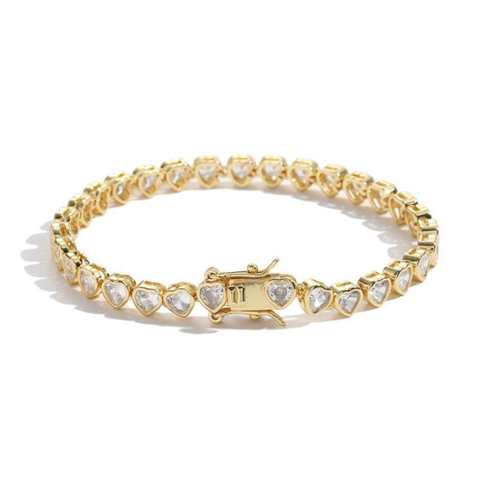 Women's Tennis Chain Heart-shaped Couple Bracelet
