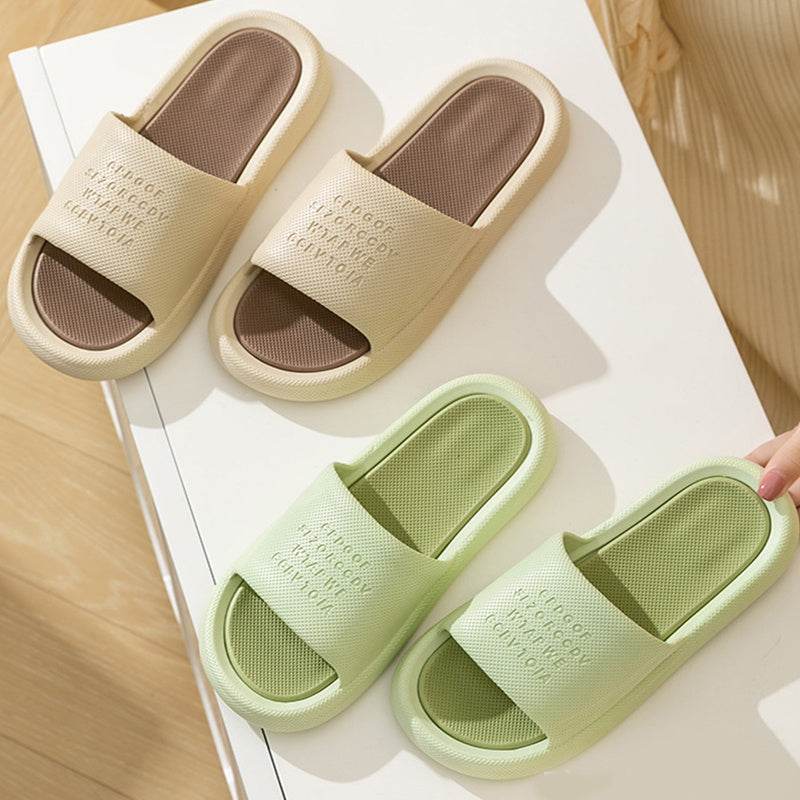 New Letter Home Slippers Summer Fashion Anti-slip Anti-odor House Shoes For Women Indoor Non-slip Floor Bathroom Slipper - Mubimart