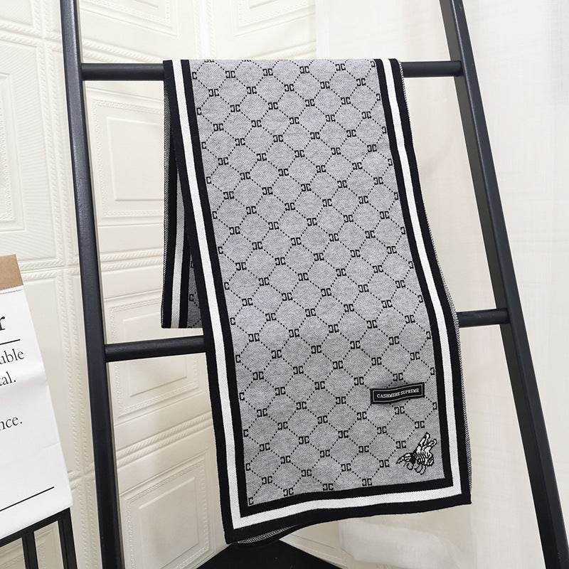 Spring-autumn-winter Knitted Scarf Men Dongdaemun Korean Youth Art - Mubimart