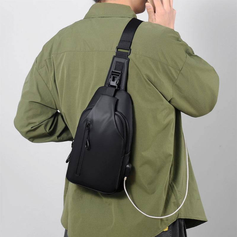Black Sling Crossbody Backpack Shoulder Bag For Men Chest Bag - Mubimart