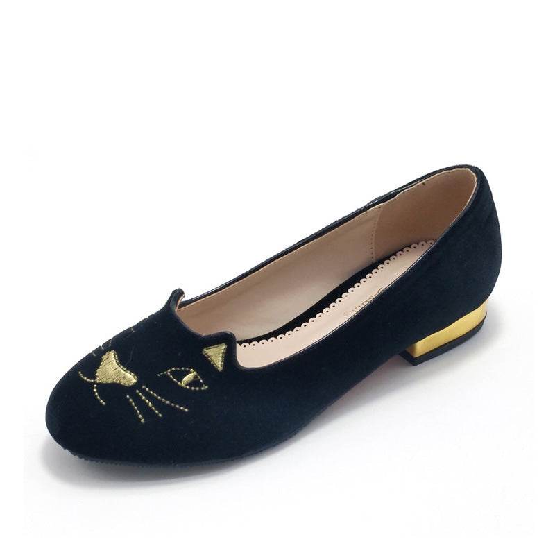Cute Black Cat Ballet Flats - Mubimart