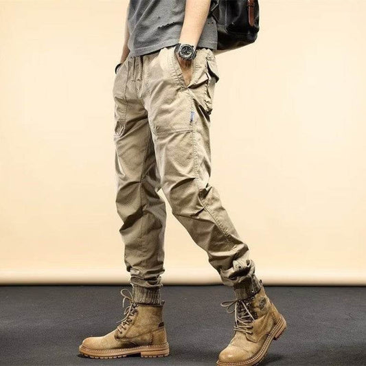 Workwear Casual Loose Ankle-tied Jogger Pants - Mubimart