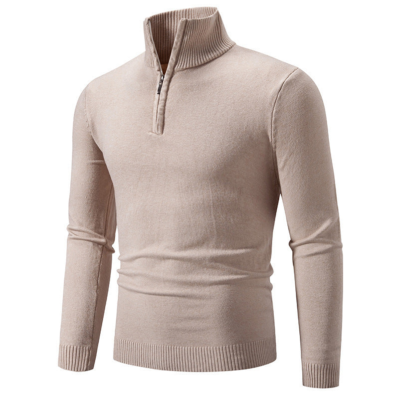 Zip-up Turtleneck Pullover Heren Lange Mouw Trui