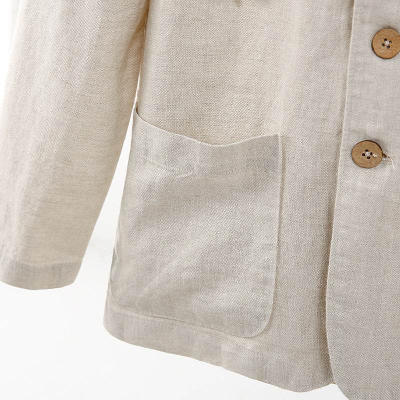 Linen Shirt Casual Linen Hooded Loose Breathable Jacket - Mubimart