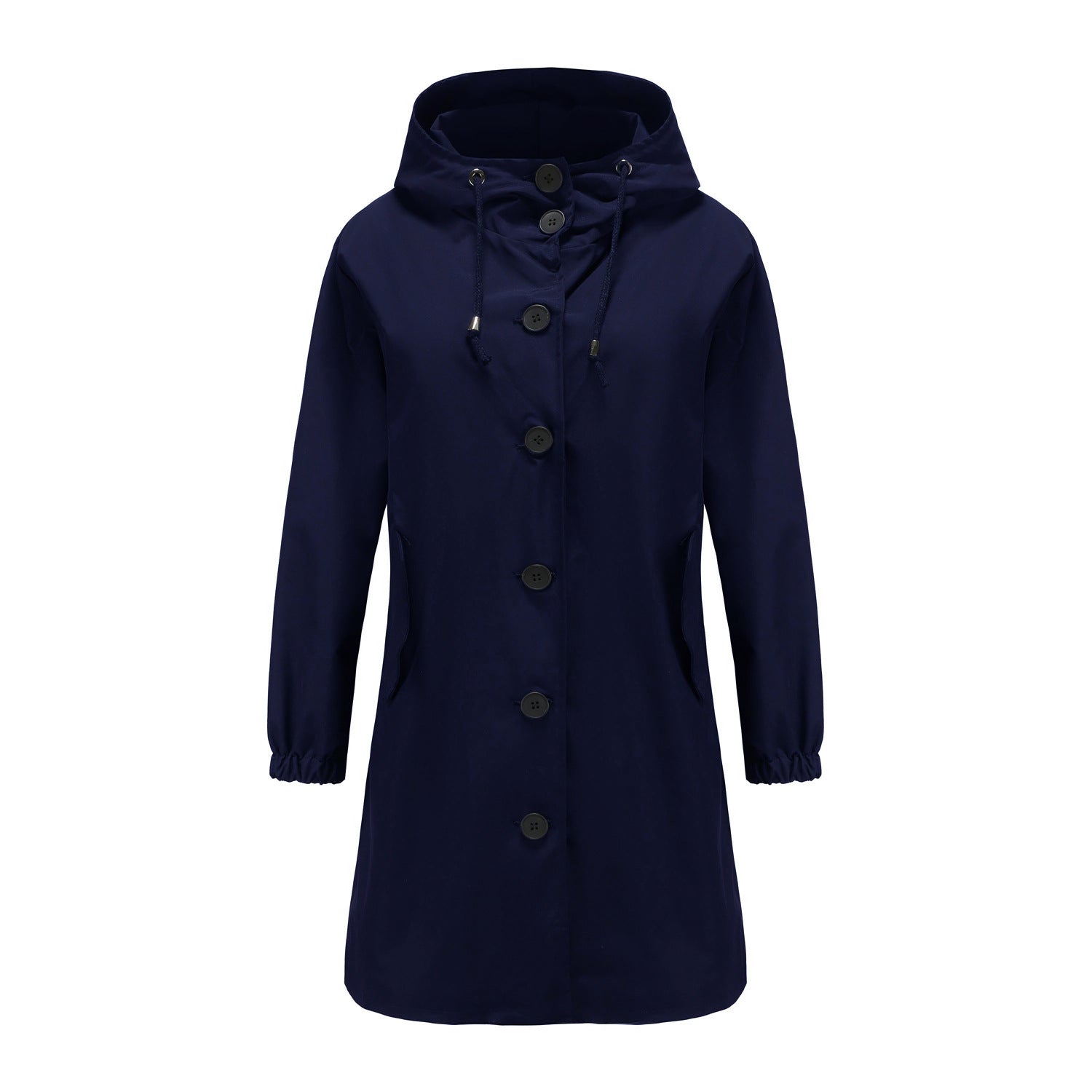 Anorak Damen Lässiger Langer Mantel Trenchcoat