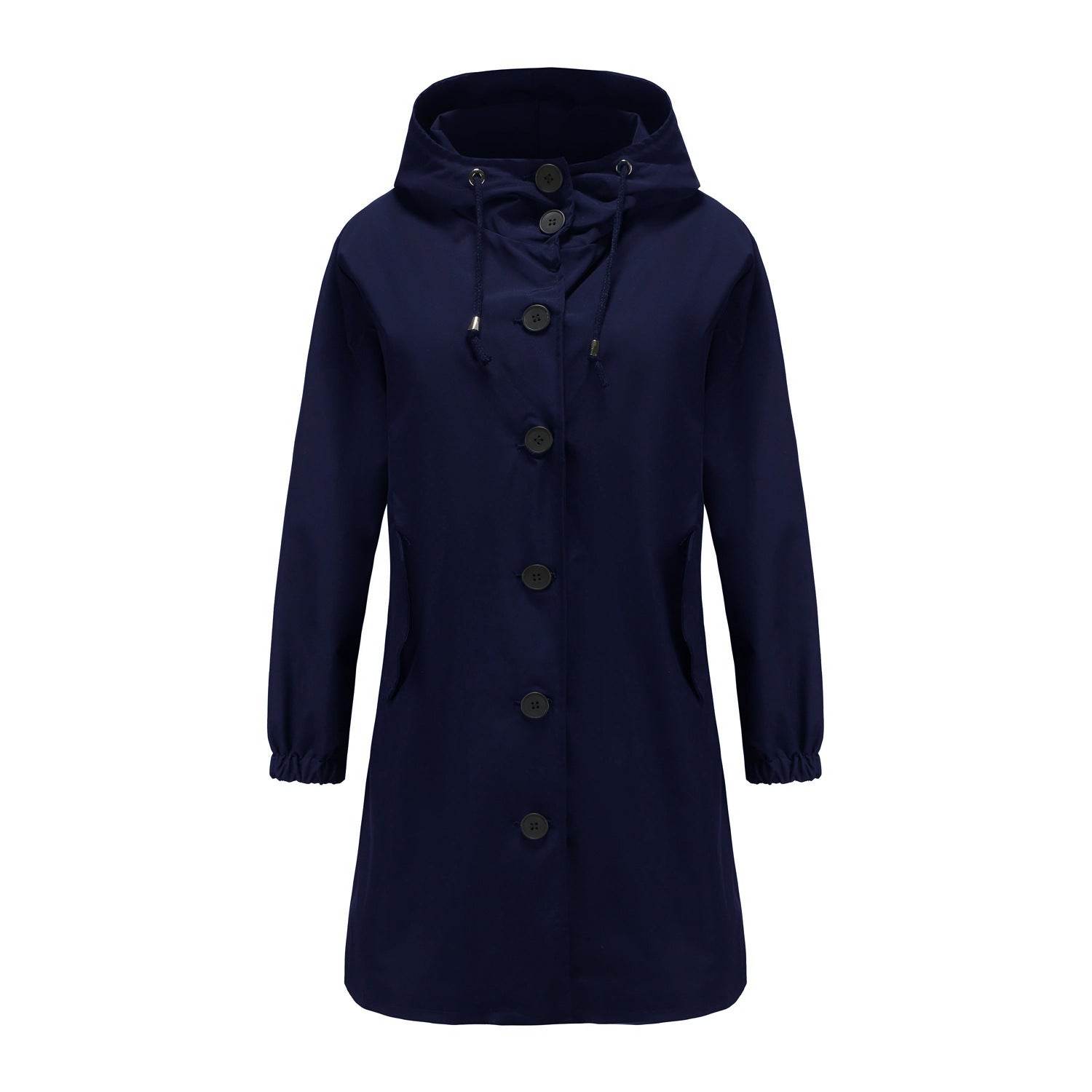 Anorak Women's Casual Long Coat Trench Coat - Mubimart