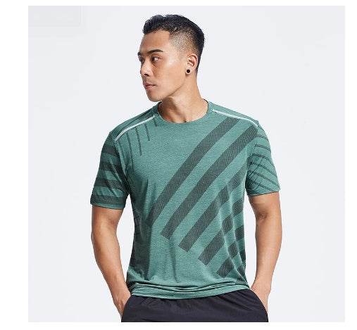 Workout Clothes Men's Short-sleeved Shirt Sports Suit Breathable T-shirt - Mubimart