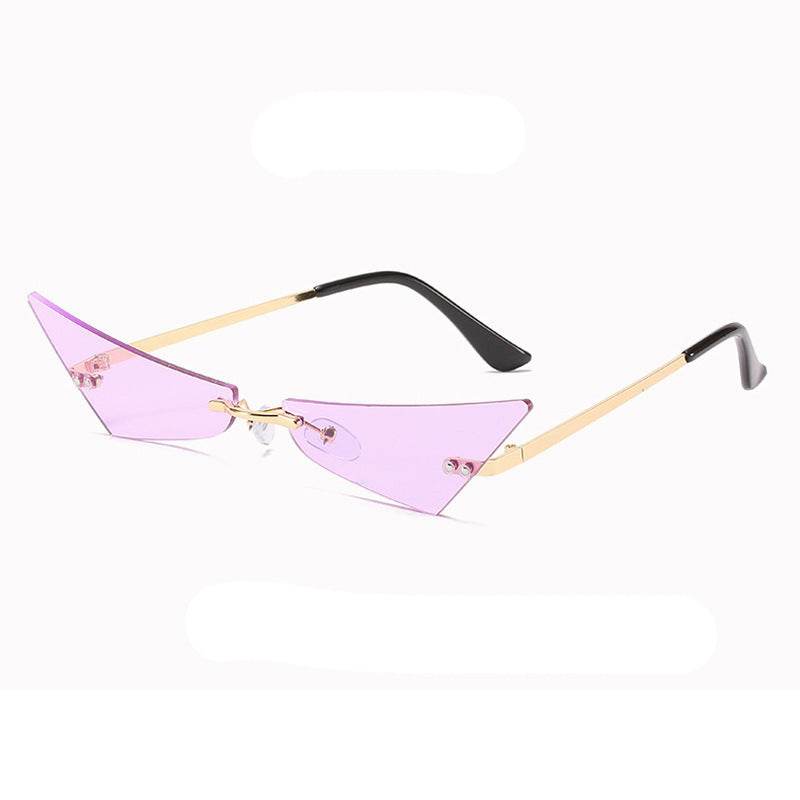 Trendy Men And Women Sun Glasses Retro Triangle European And American Cat Eye Disco Instafamous Sunglasses - Mubimart