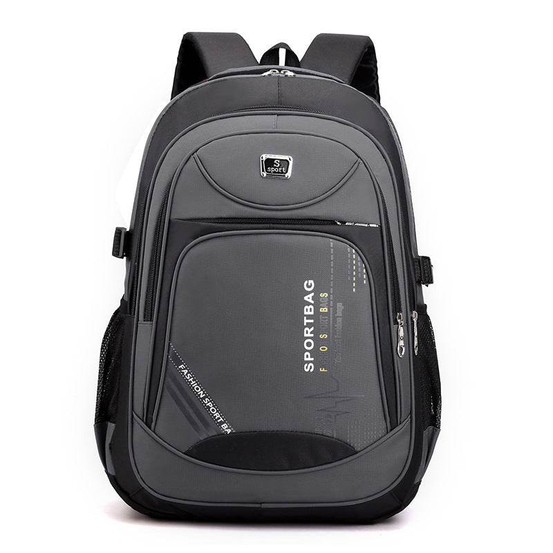 Mens Backpack Fashion Travel Computer College Student Bag Solid Color College Student Bag - Mubimart