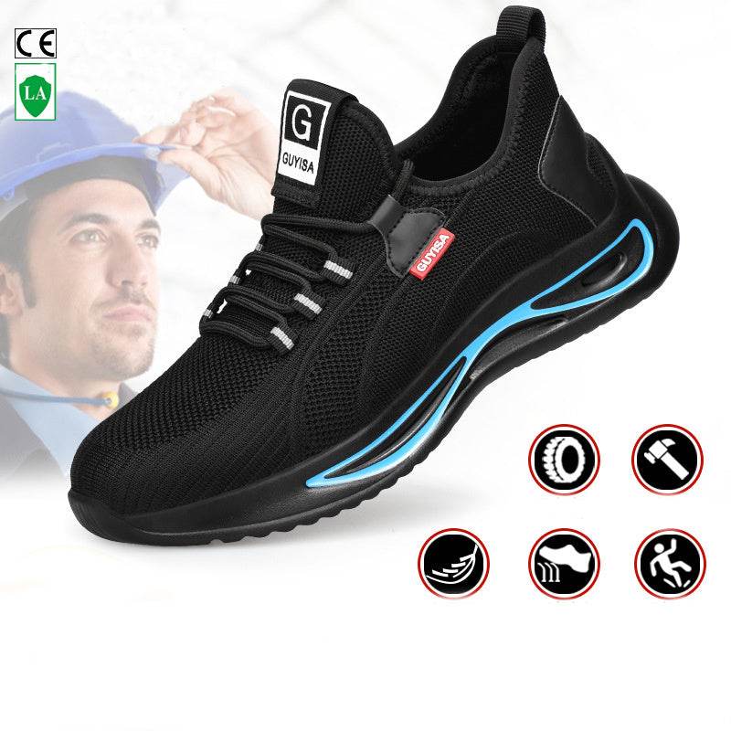 Steel Toe Shoes For Men Work Safety Shoes Nonslip Indestructible Sneakers - Mubimart