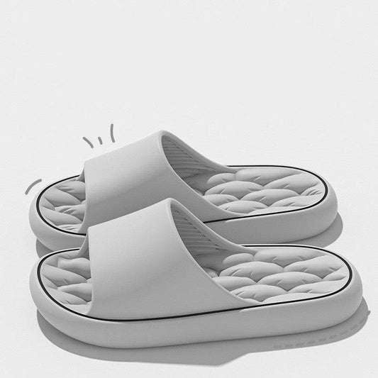 Non-slip Design Bathroom Slippers Home Summer Thick Sole Floor Bedroom House Shoes For Women Men - Mubimart