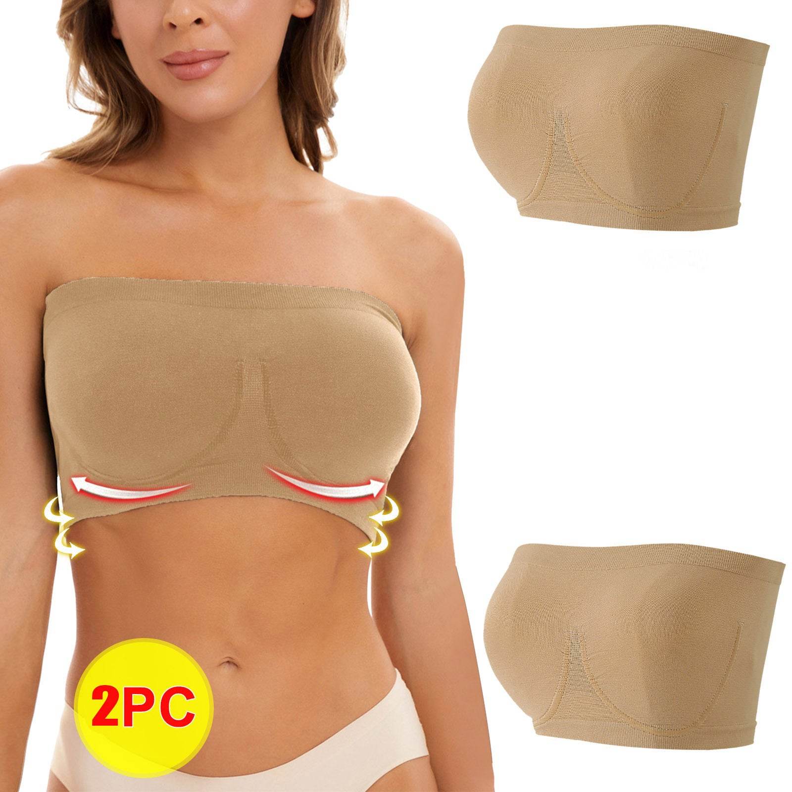 Plus Size Women's Seamless Bandeau Bra - Mubimart