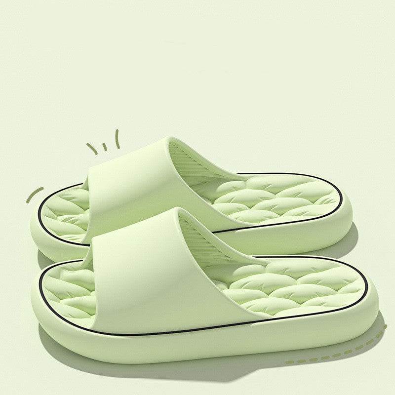 Non-slip Design Bathroom Slippers Home Summer Thick Sole Floor Bedroom House Shoes For Women Men - Mubimart