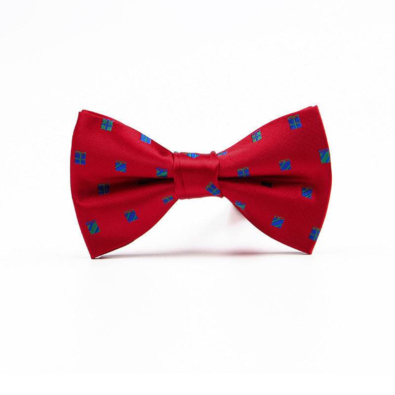 Mens Christmas Fashion Casual Print Bow Tie - Mubimart