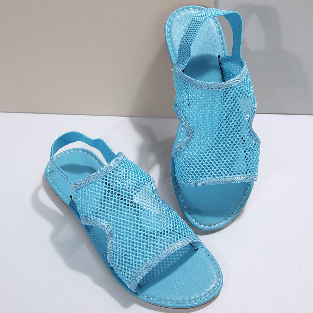 New Mesh Sandals Summer Casual Breathable Flat Shoes For Women Men Beach Shoes - Mubimart