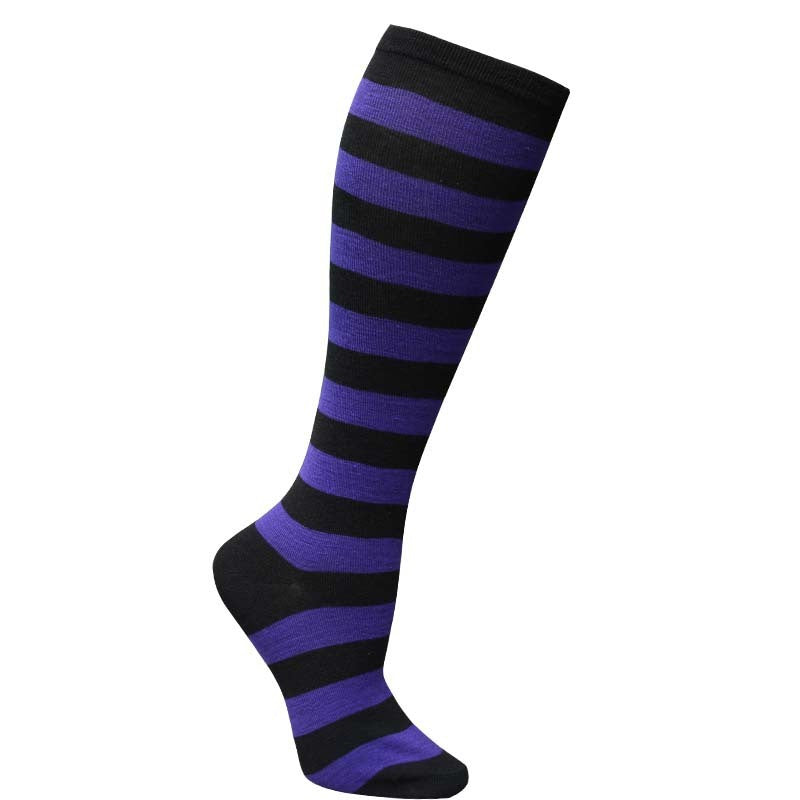 Japanese Women's Mid Tube Socks Pinstripe Knee Socks - Mubimart -  