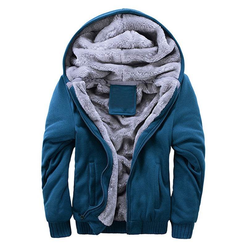Plus Fleece Sweater Men S Casual Sport Fleece Hooded Jackets - Mubimart