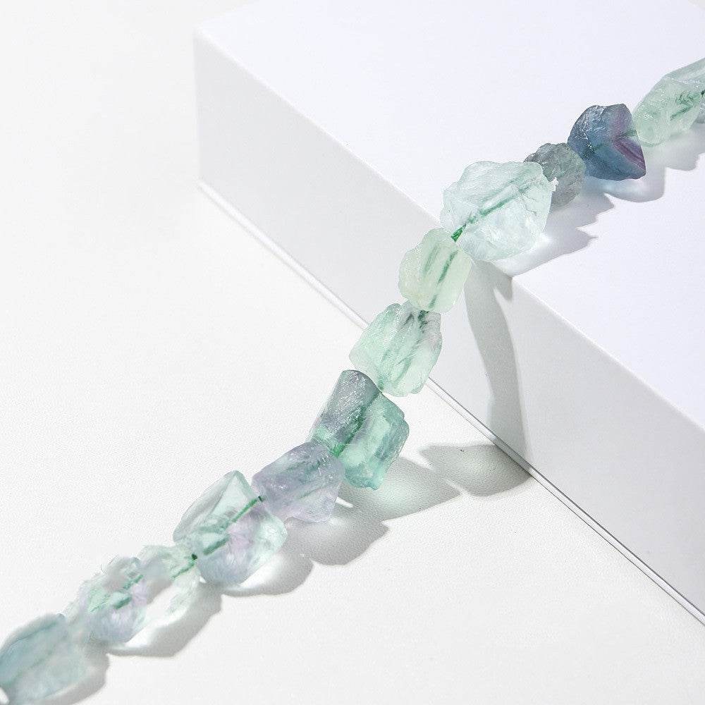 Natural Crystal Raw Unpolished Gemstone Ornaments Bracelet Loose Beads - Mubimart