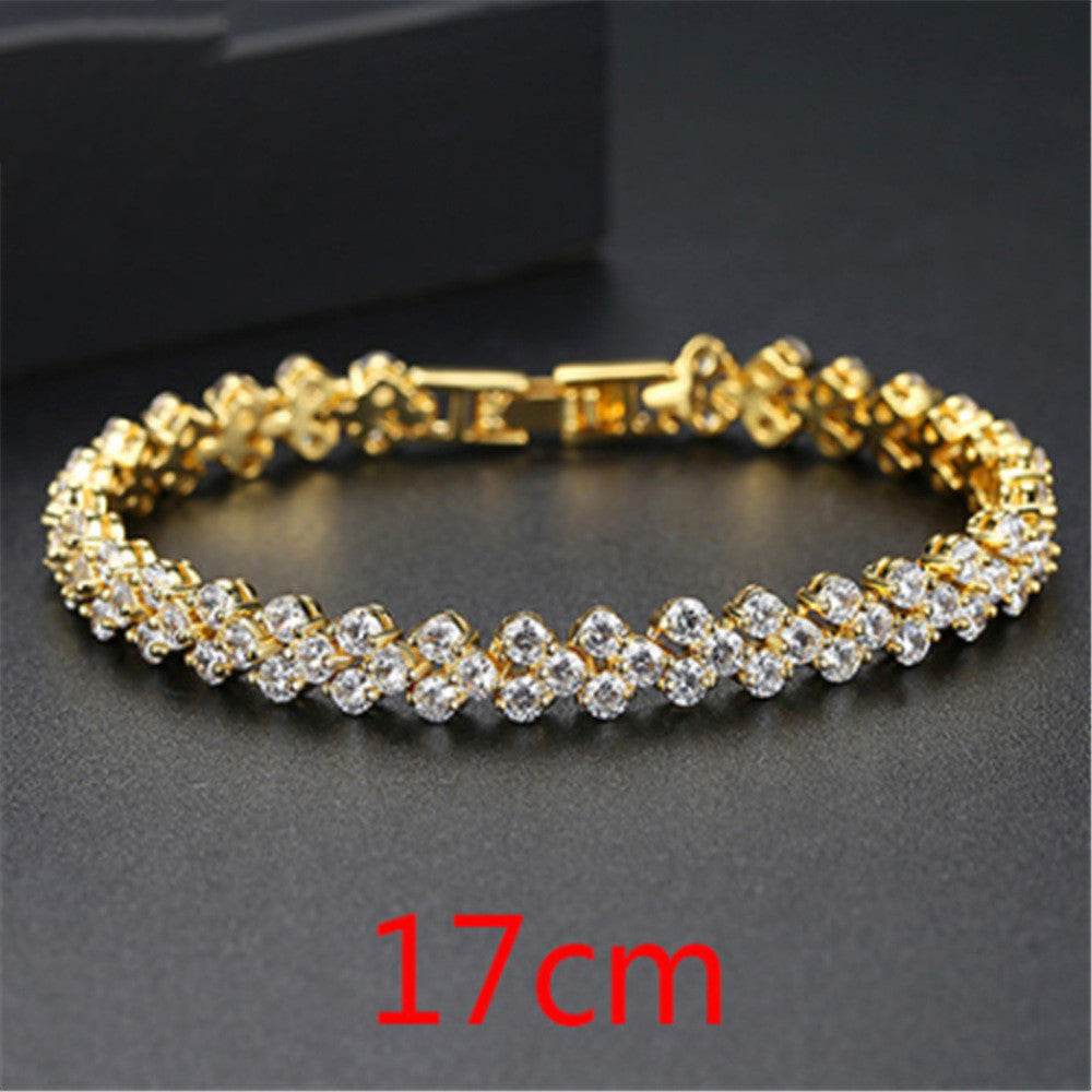 Copper Inlaid AAA Zircon Bracelet Ladies Gemstone Explosion - Mubimart