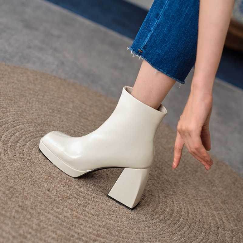 Fashion Soft Leather Women Boots Women Shoes - Mubimart