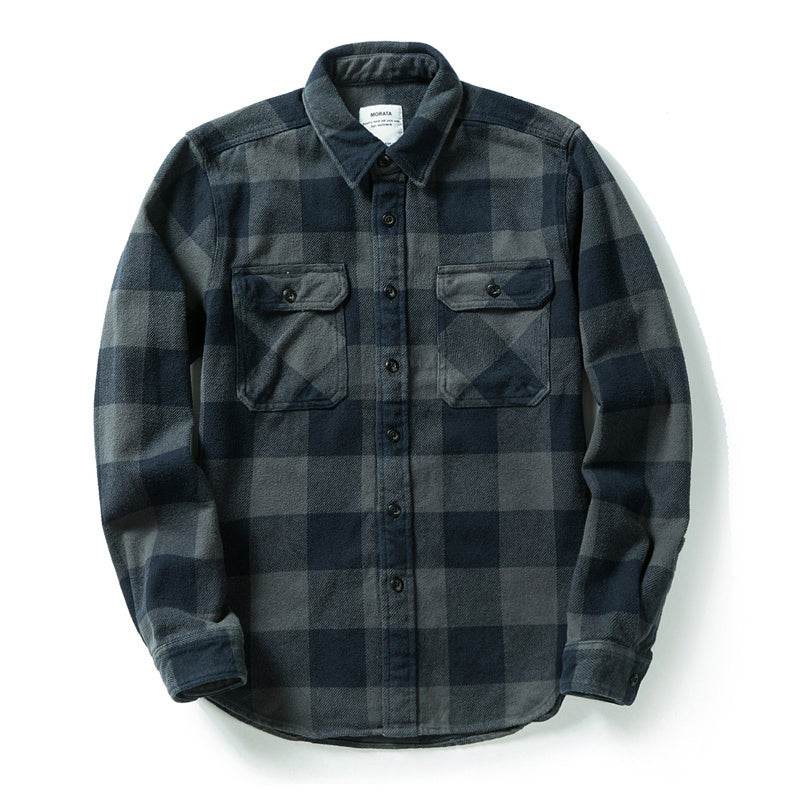 Men's Thickened Flannel American Shirt - Mubimart