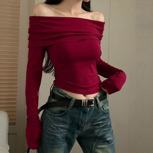 Fashion Tight Bottoming Shirt T-shirt For Women - Mubimart