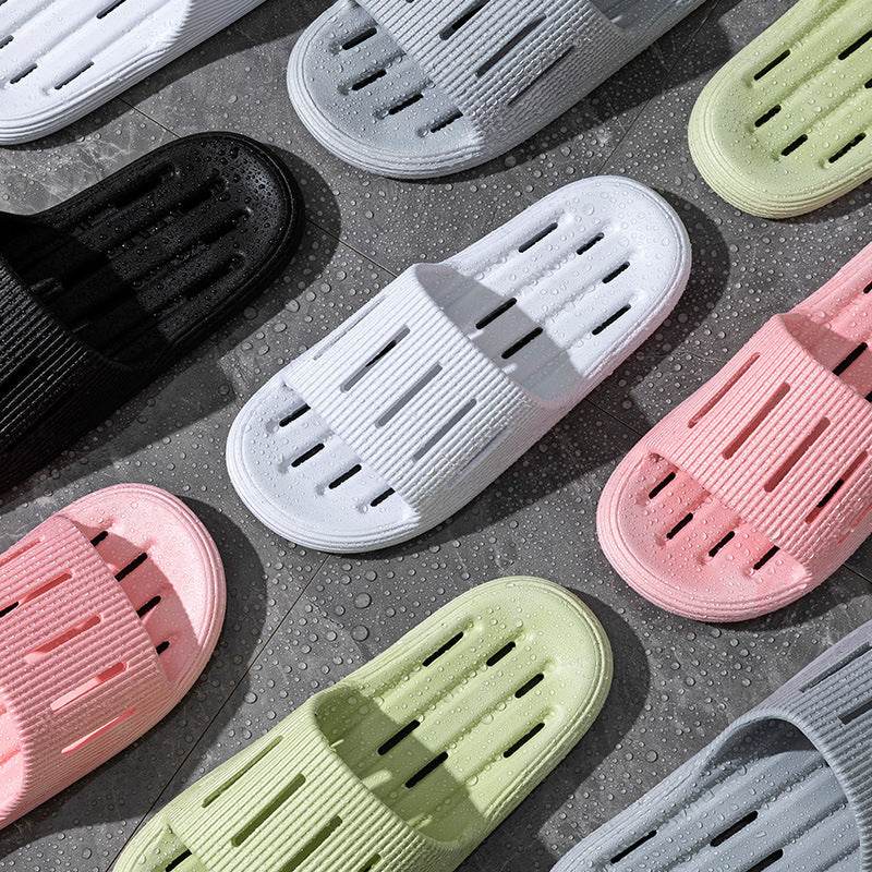 Summer Home Slippers With Hollow Sole Design Non-slip Floor Bathroom Slipper For Women Men's House Shoes - Mubimart