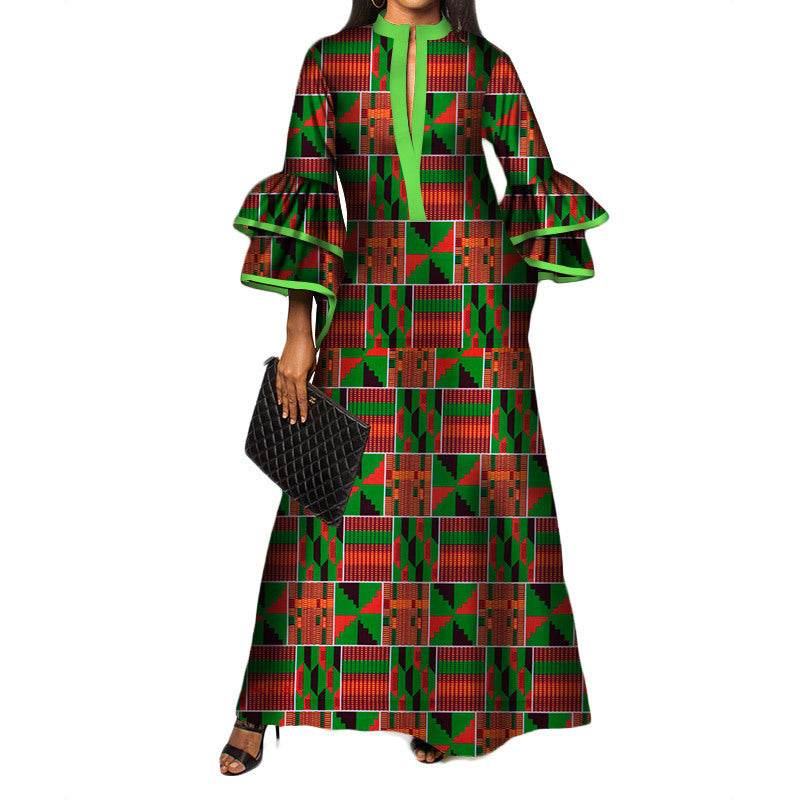 Women's Print Fashion Cotton Formal Dress - Mubimart