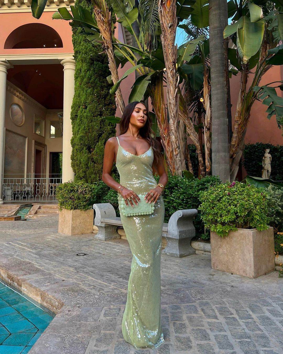 Sling Backless Slim Fit Sequins Formal Dress - Mubimart