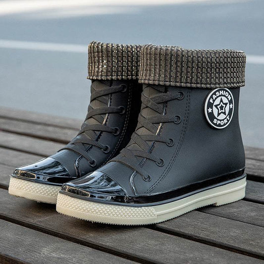 Waterproof Non-slip Wear-resistant Rain Boots For Women - Mubimart