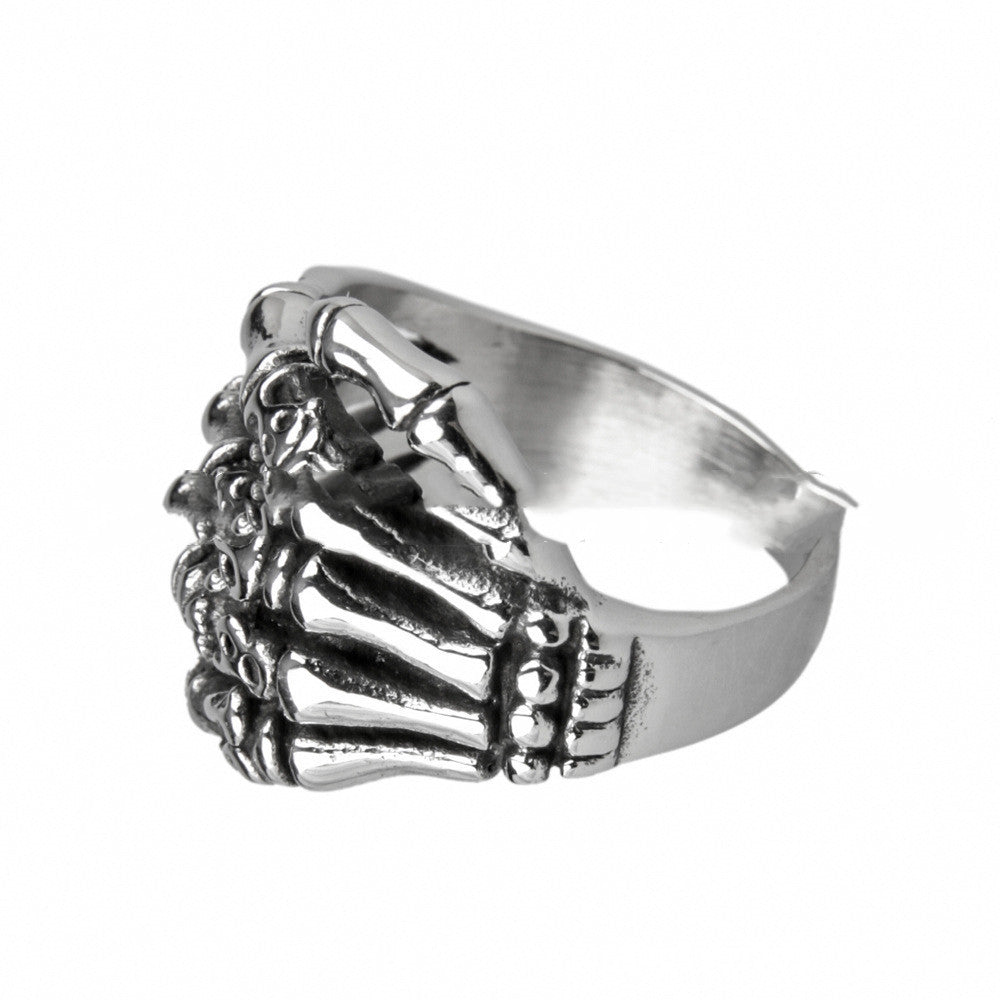 Palm Skull Titanium Stalen Heren Ring