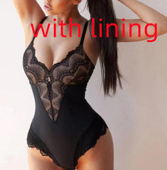 Lace Lace Stitching  Bodysuit Erotic Lingerie Women - Mubimart -  