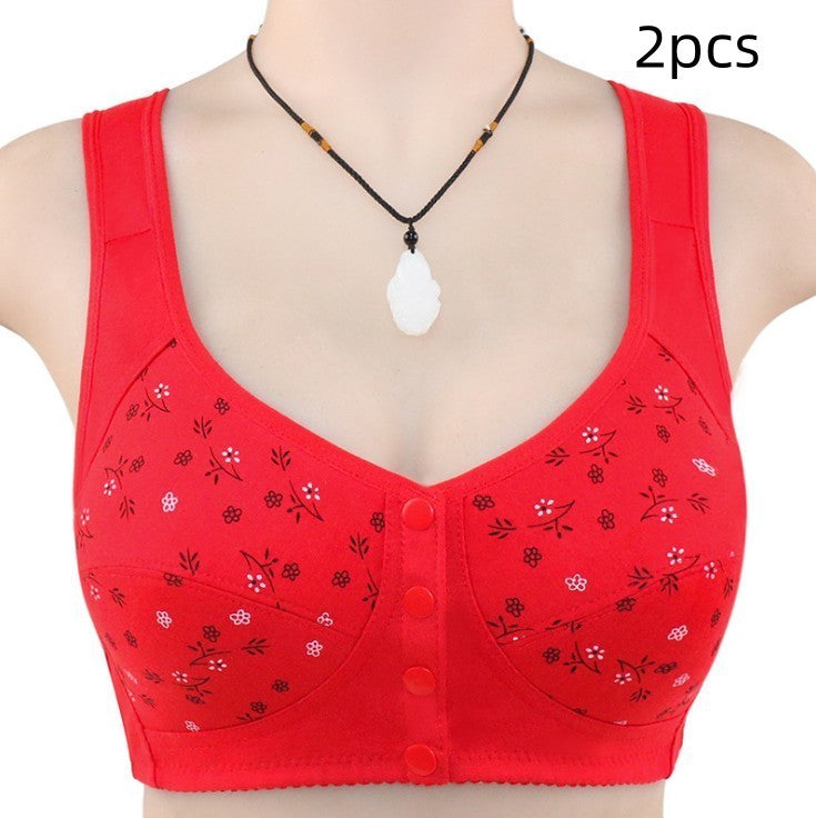 Cotton Printed Wireless Vest Underwear Bra - Mubimart -  