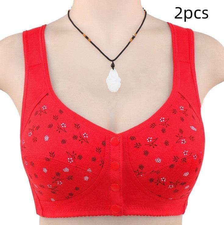 Cotton Printed Wireless Vest Underwear Bra - Mubimart