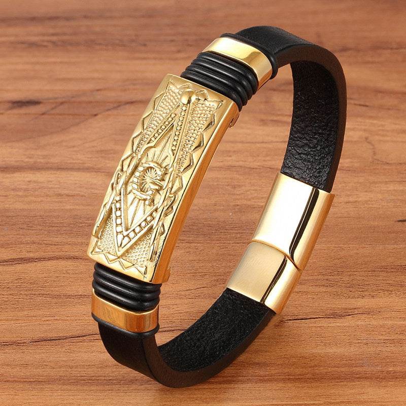 Scorpion Bracelet Leather Woven Bracelet Men - Mubimart