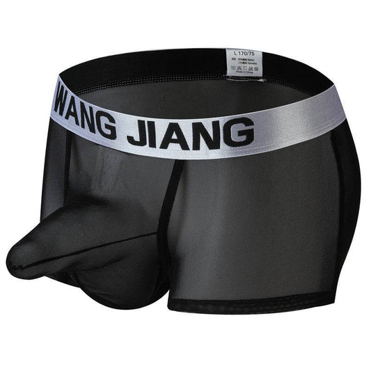 Men's Boxers Transparent Mesh Elephant Nose Underwear Bullet Separation Bag Boxers - Mubimart