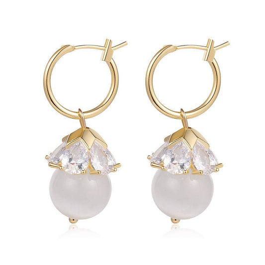 Opal Butterfly Stud Earrings Women - Mubimart