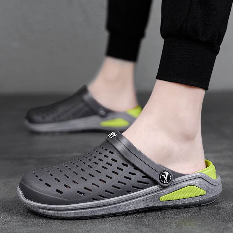 Summer Men's Shoes Cave Shoes Half Slipper - Mubimart
