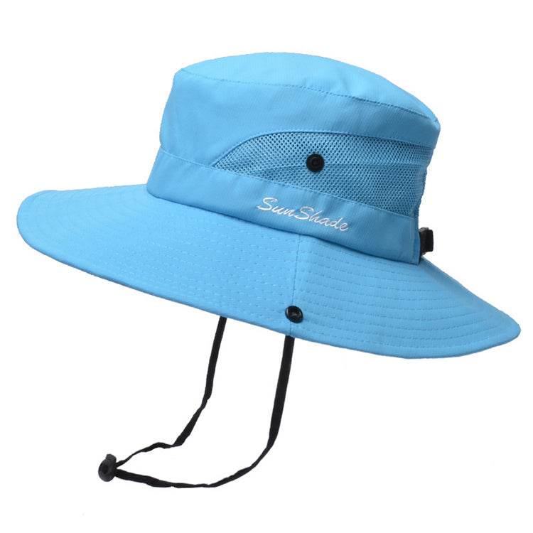 Unisex Summer Foldable Sun Fisherman Hat Men Women Wide Brim Casual Outdoor Travel Beach Sunscreen UV Protection Sun Hats - Mubimart