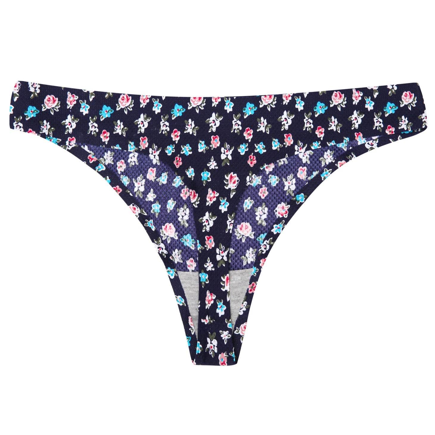 Breathable Printed Seamless Floral Briefs For Women - Mubimart