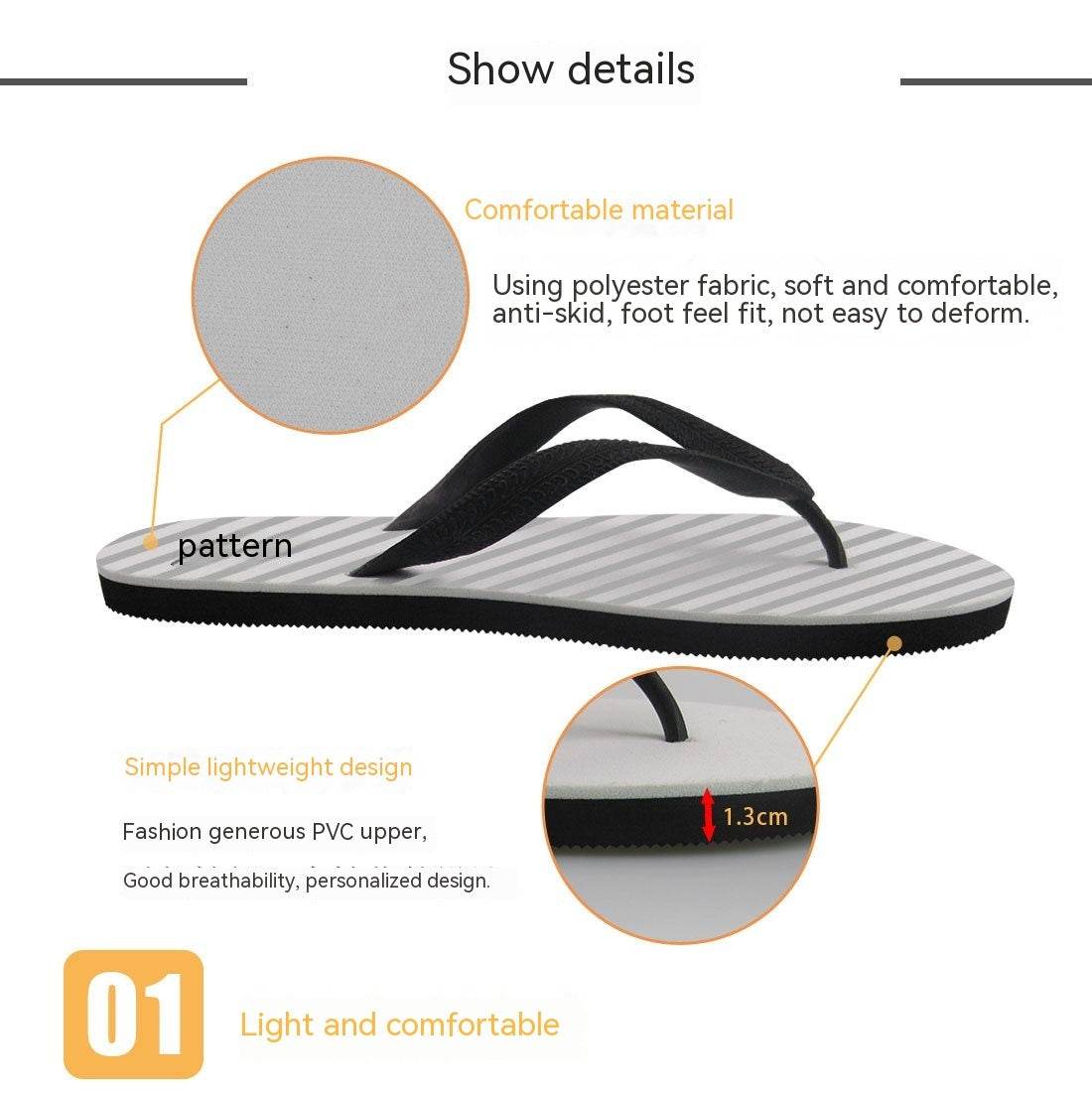 Flip Flops Animal Texture Outdoor Beach Leisure Flip-flops - Mubimart